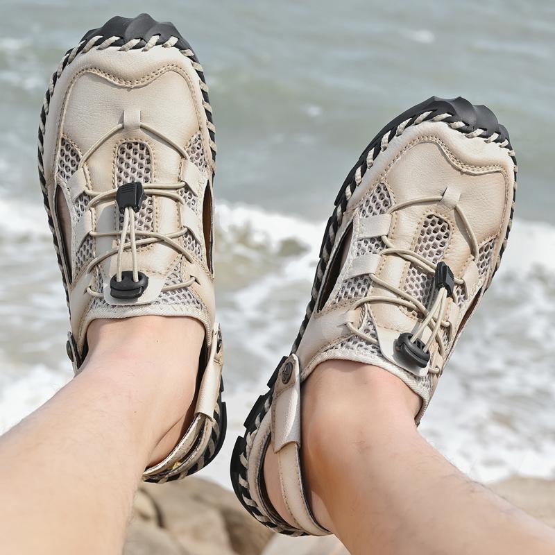 Men's Handmade Sandals Hand-stitched Summer Men Sandals Breathable Outdoor Men Beach Sandals