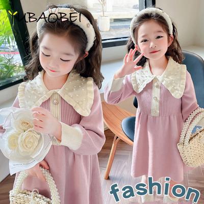 Abito Maglione da Ragazza Moda Autunno e Inverno Abito di Perle per Neonata Abiti da Principessa per Bambini