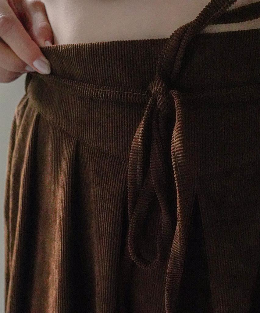 Cool Kitten Corduroy Belted Flare Skirt