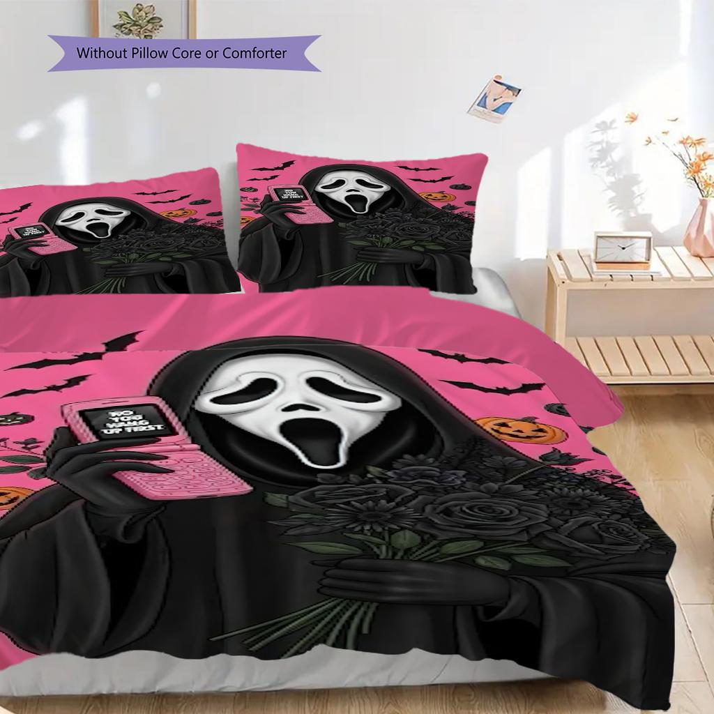 Funny Ghostface Halloween Threepiece Set Without Core 1 Duvet Cover 2 Pillowcase Without Core Christmas Birthday Gift