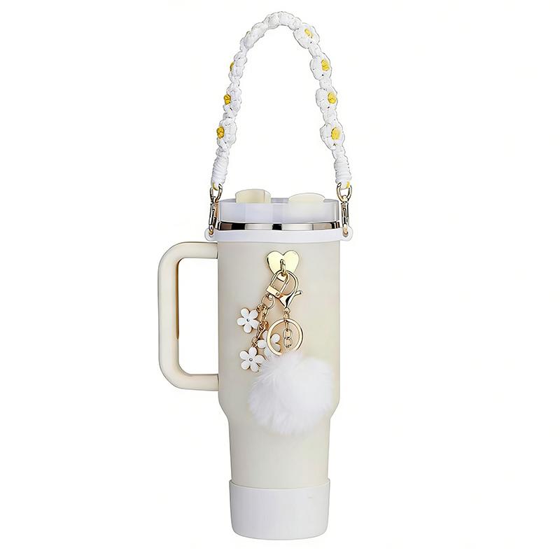 Tilbehørssett for kopp Inkludert Håndtakstropp, Silikonkoppbeskytter Lokk til sugerør Anheng For 40oz & 30oz Tumbler