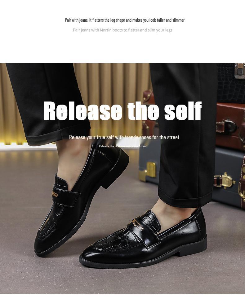 Men's British Style Leather Loafers - Breathable, Formal & Casual Slip-on Shoes