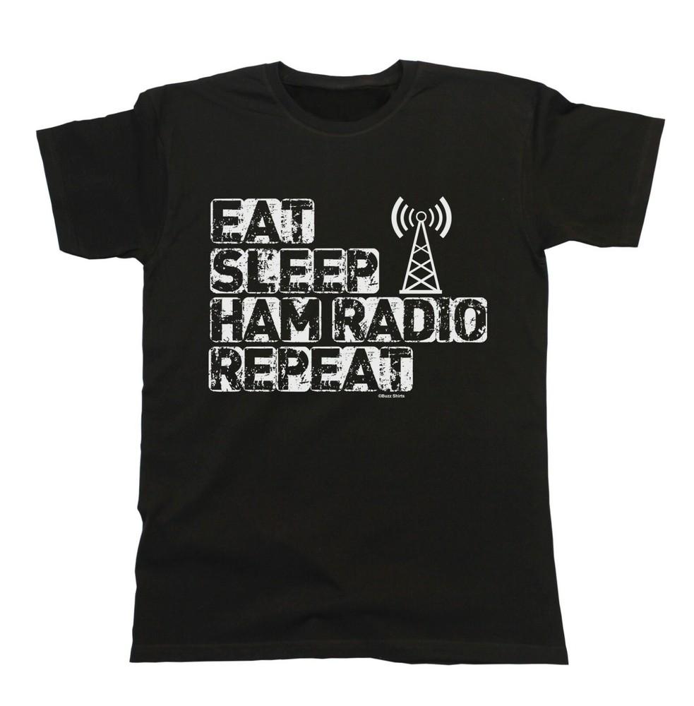 

Eat Sleep HAM RADIO Repeat Mens Cotton T-Shirt Christmas Gift Funny M