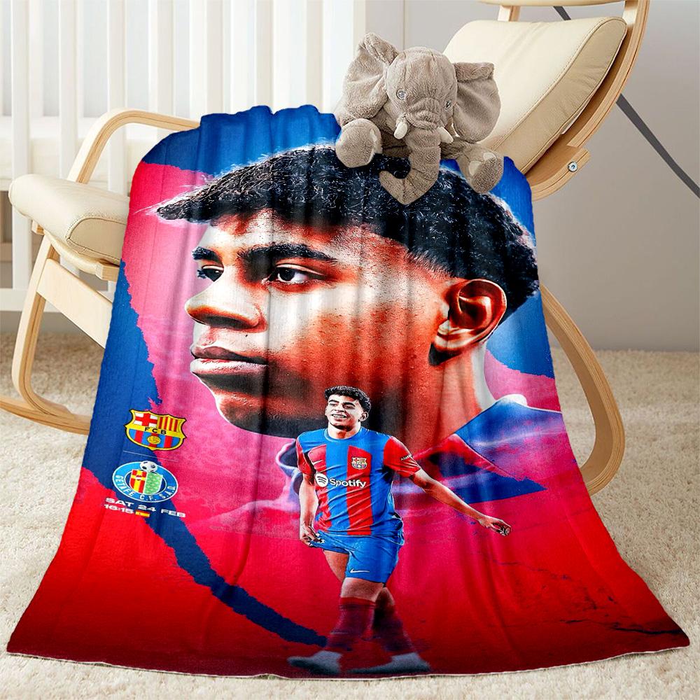 Lamine Yamal's Barcelona Player Celebration Blanket Warmthful Decor Great for Office Bed Sofa Four Seasons Universal Digital Print Gifts For Family Or