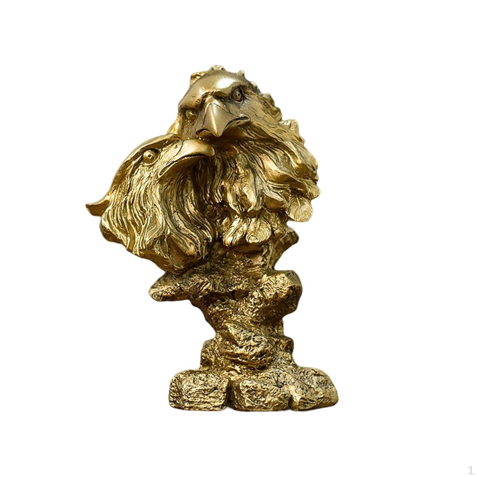 Creative Eagle Statue Crafts Animal Decorative Artwork Resin Decoration Ornament Figurine for Office Golden