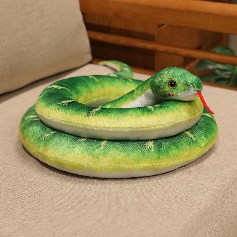 130~300Cm Like Real Colorful Snake Doll Stuffed Long Scary Animal Tongue Out Darkness Party Prop Decor Man Gift