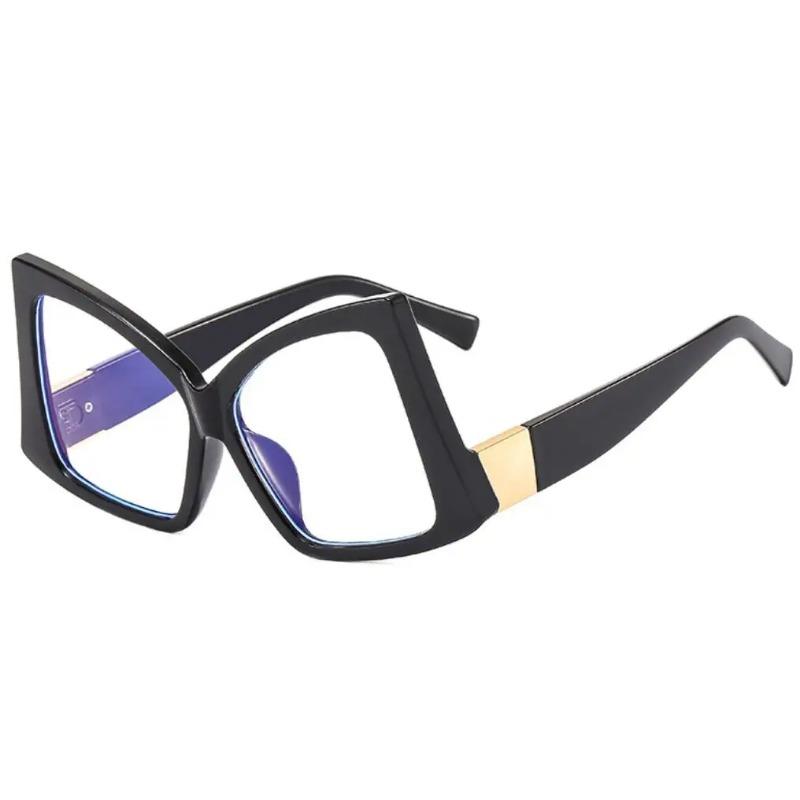 Fashion Polygon Big Frame Anti Blue Light Glasses Women Prescription Myopia Retro Men Green Yellow Eyewear