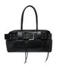 Illio Black Eyelet Belt Boston Bag
