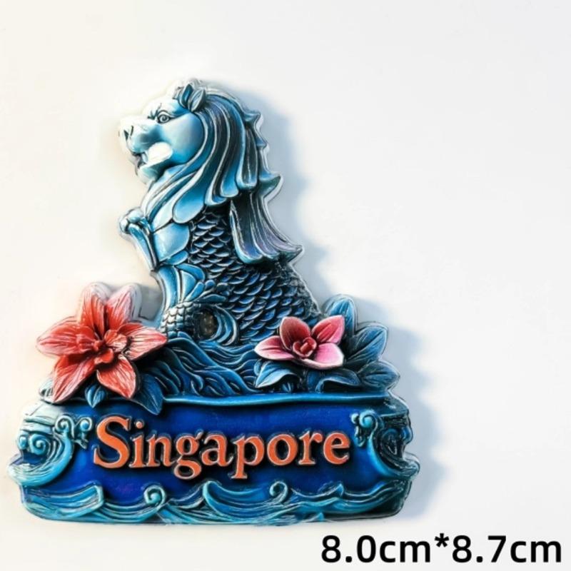 Singapore Fridge Magnets Gardens By the Bay Travel Souvenirs Merlion Sand Hotel Fridge Stickers Home Decor Birthday Gifts