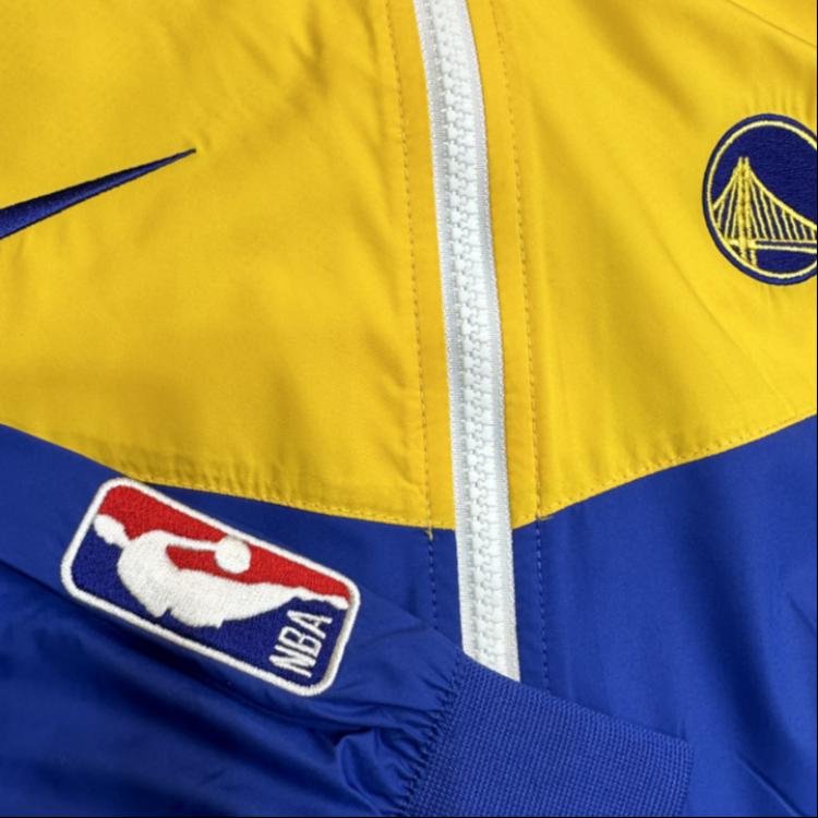 Nike X NBA Collaboration Jacket Golden State Warriors Hooded Zipper Comfortable Kids jackets Blue 3Z2B7FEKR-WAR