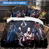 3PCS Assassin Game Printed Bedding Set For Bedroom Dormitory, Includes 1 Duvet Cover & 2 Pillowcases for All Seasons Home Decor Fan Gifts