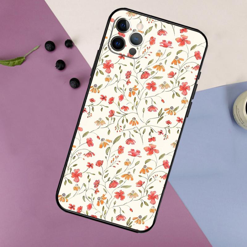 Flower Plant Art Phone Case For iPhone 16 15 14 13 11 12 17 Pro Max Mini 15 16 Plus 16e 17 Air Bumper Cover