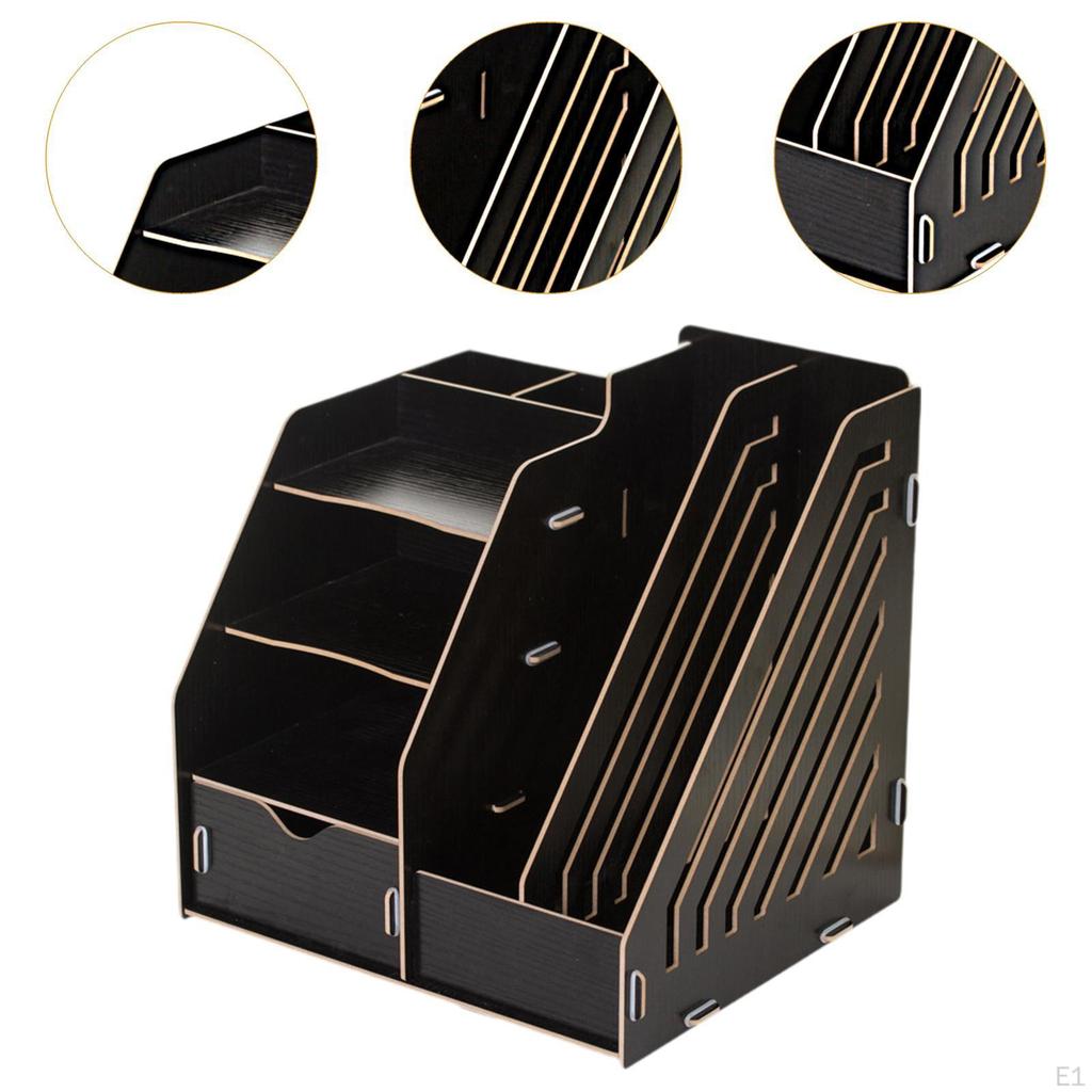 Organizer na biurko Stojak na dokumenty Artykuły biurowe Drewniany schowek do sypialni