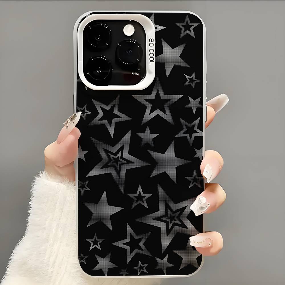 Cute Korean Ins Y2k Star Phone Case  Phone Case For iPhone 14 16 15 11 12 13 Pro Max Mini Plus Shockproof Cover