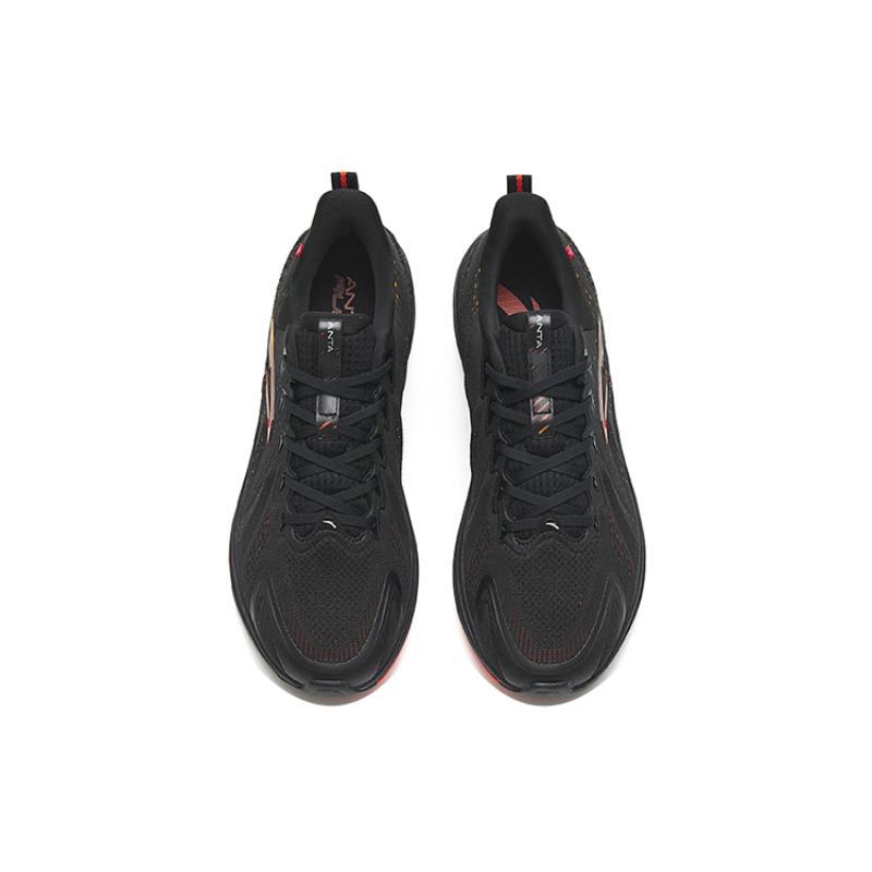 Anta Rocket 4.0 Cushioned Anti-Slip Wear-Resistant Breathable Lightweight Low-Top Running Shoes Men's Black Orange Sneakers 112245530-1