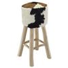 Day and Night - Day and Night Genuine Leather and Solid Teak Wood Kitchen Stool