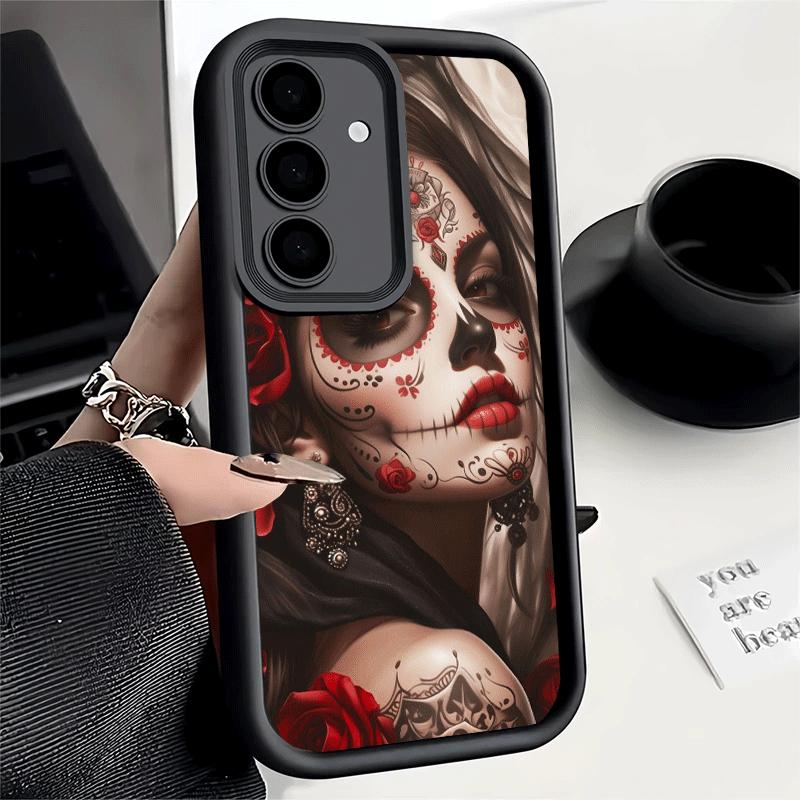 

Phone Case for Samsung Galaxy A17 A16 A15 A14 A13 Catrina Beautiful Rose Girl Skull A56 A36 A26 A55 A35 A25 A54 A34 A24 A53 A33 Samsung A14