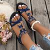 Fashionable New Style Elegant and Comfortable Women's Outdoor Beach Sandals Summer Solid Color Open Toed Flat Casual Sandals