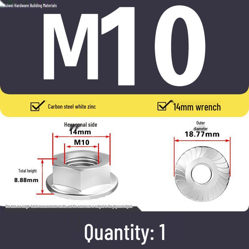 GB6177 Galvanized Hex Flange Nut with Anti-slip Teeth and Washer M4-M20