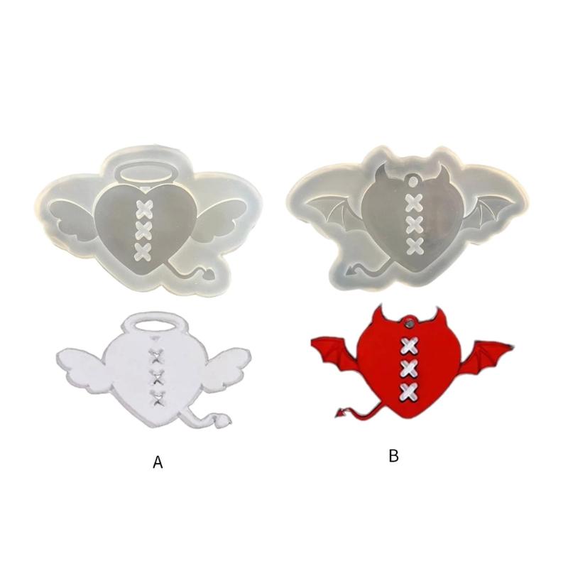 Angel Wing Keychain Pendant Molds Silicone Epoxy Resin Mold Chocolate Cake Clay Making Tool DIY Necklace Jewelry Mould