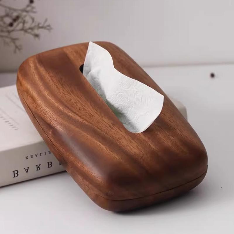 Walnut Wood Tissue Box Solid Wood Tissue Drawer Home Desktop Storage Container Napkin Holder Paper Towel Holder Home Decoraction