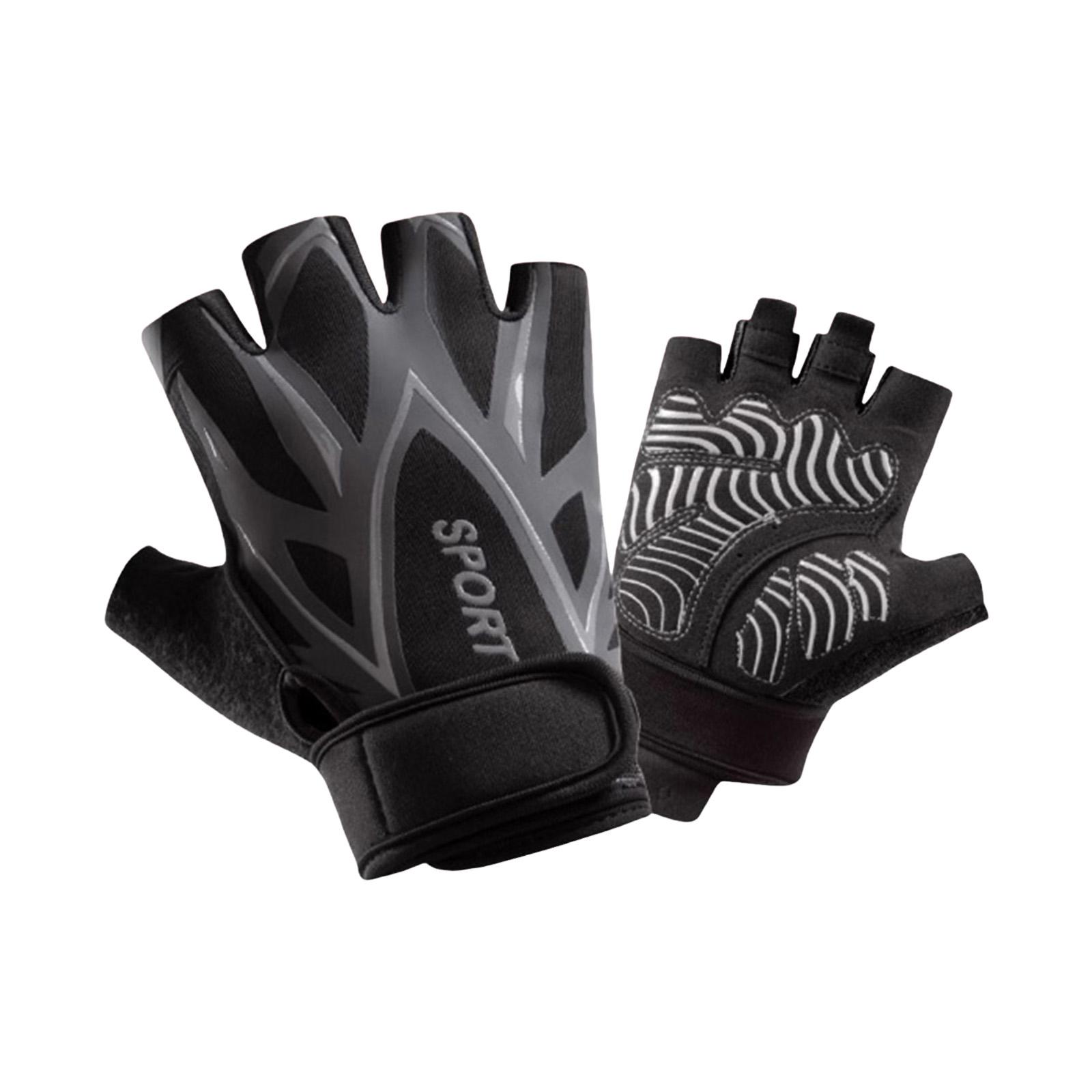 

Велоперчатки с половиной пальцев, перчатки для тренажерного зала, фитнеса, противоскользящие, дышащие, амортизирующие, для тяжелой атлетики, упражнений, бега, перчатки для тренажерного зала, унисекс M