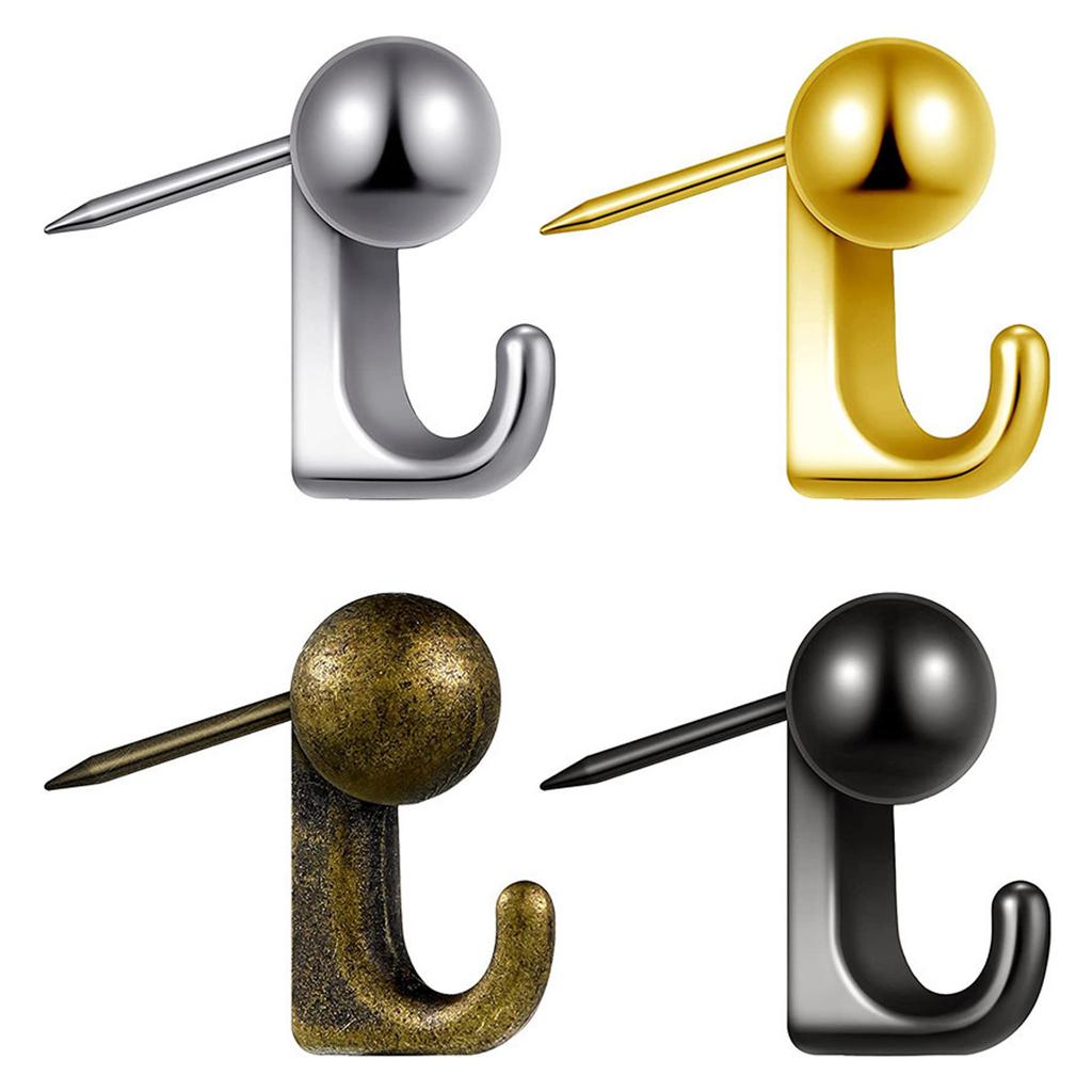 10Pcs Heavy Duty Metal Push Pin Hook Zinc Alloy Wall Mount Hangers For Pictures Crafts for Soft Wood Panels