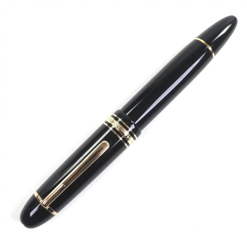 Very Good MONTBLANC fountain pen Meisterstück 149 white star Black gold 14K mens Used