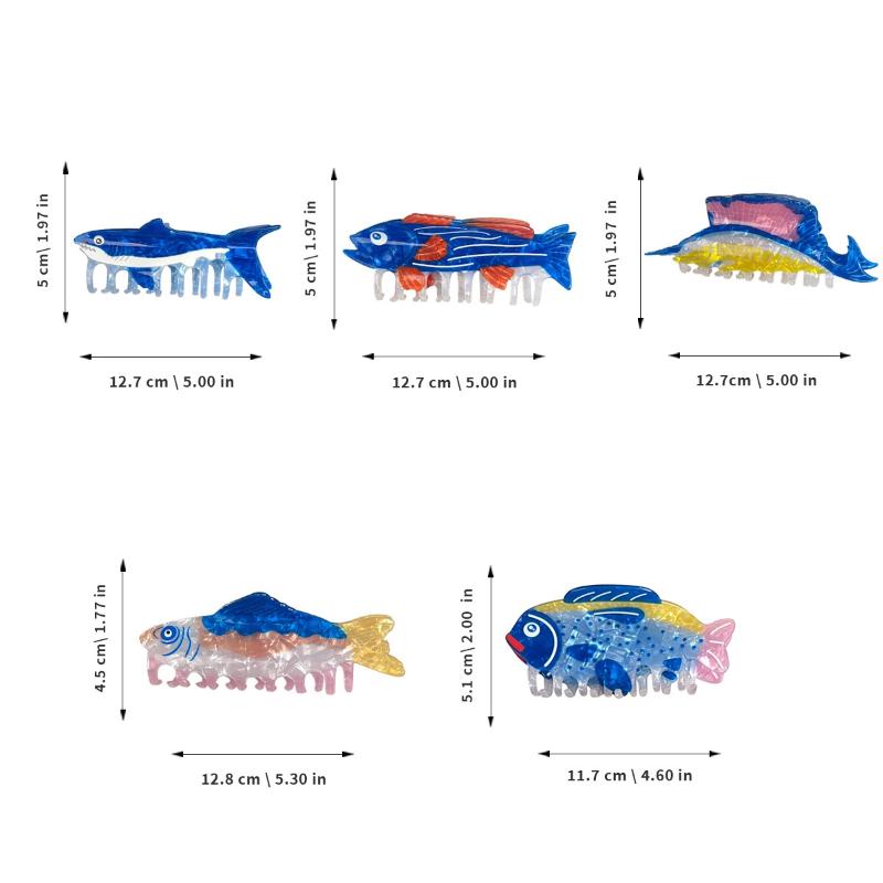 Cute Cartoon Marine Animal Gripper Simulated Fish Hairpin Shark Hair Claw Fashionable Ins Style Hair Clip Hair Accessory