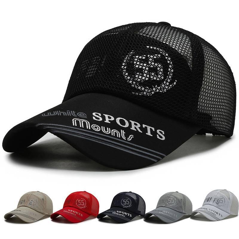 Mount White Sports Letter Printing Mesh Baseball Cap Sun Breathable Protection
