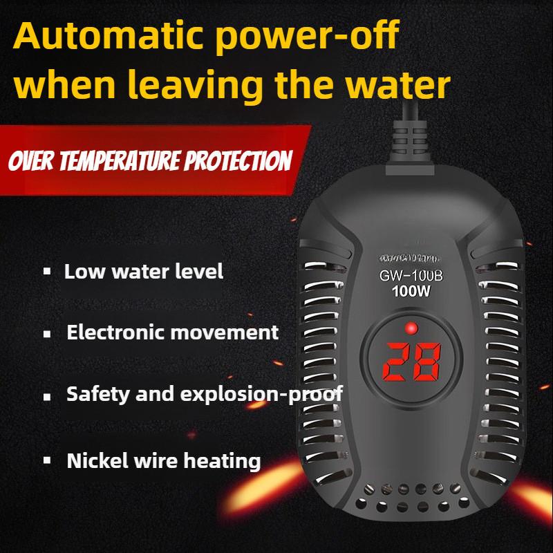 Low Water Level Mini Electric Heater Automatic Constant Temperature Fish Tank Heating Device Turtle Tank Heating Rod