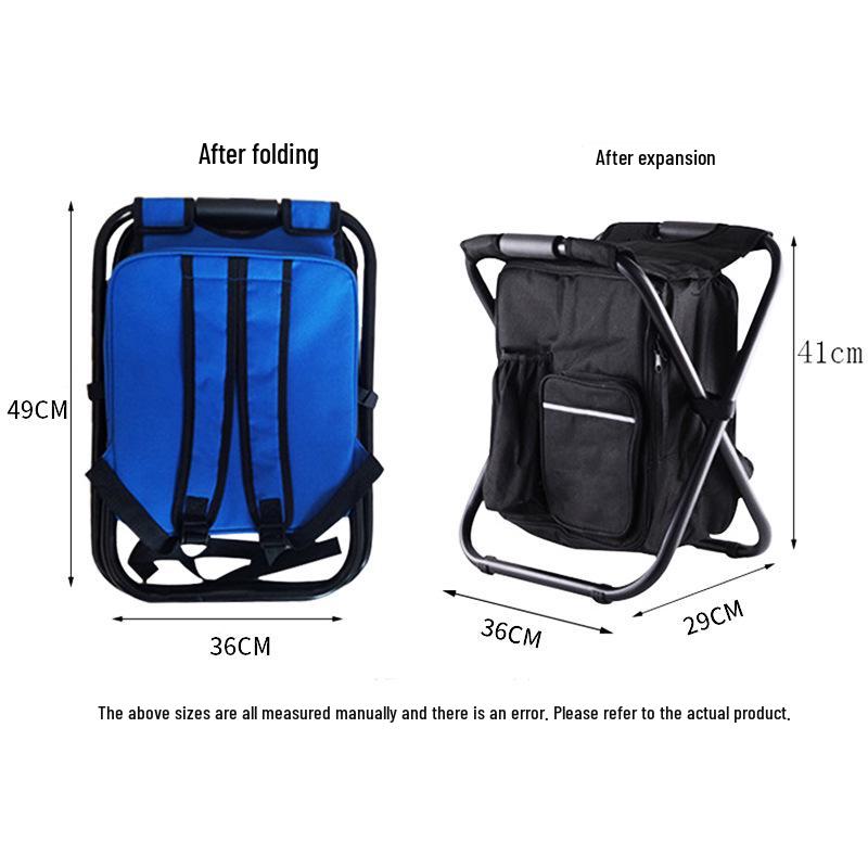 Oxford Cloth Outdoor Cooler Bag with Folding Chair for Fishing & Picnics