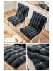 Winter Plush Non-Slip Thick Chair Cushion with Integrated Backrest for Living Room, Dining, and Office