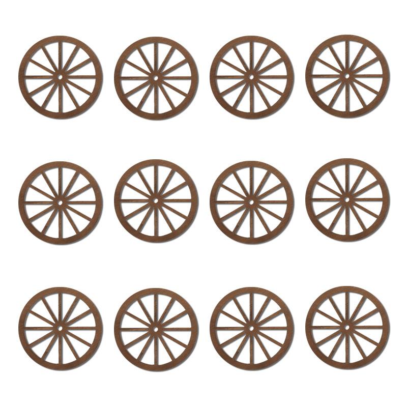 

12 шт. Декор Колесо от телеги Деревянные Украшения для вечеринки в западном ковбойском стиле Винтажный Рустикальный Декор Колесо от телеги Деревянное Колесо для телеги для Бара Гаража