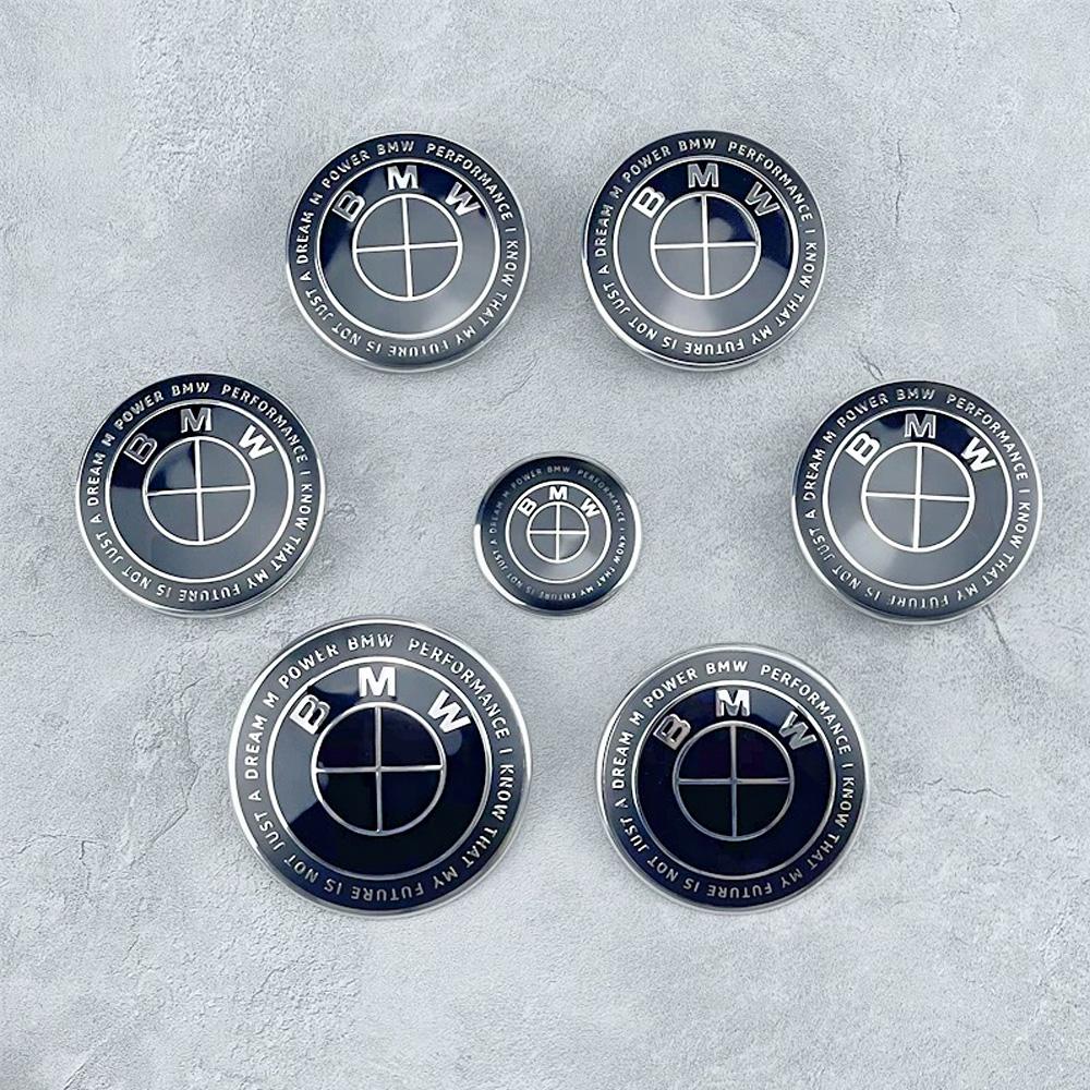 7Pcs car wheel center caps Blue-white Hood Emblem Rear Trunk logo For BMW mini E36 E46 F20 E90 E30 E91 F10 F30 X5 X3 accessories