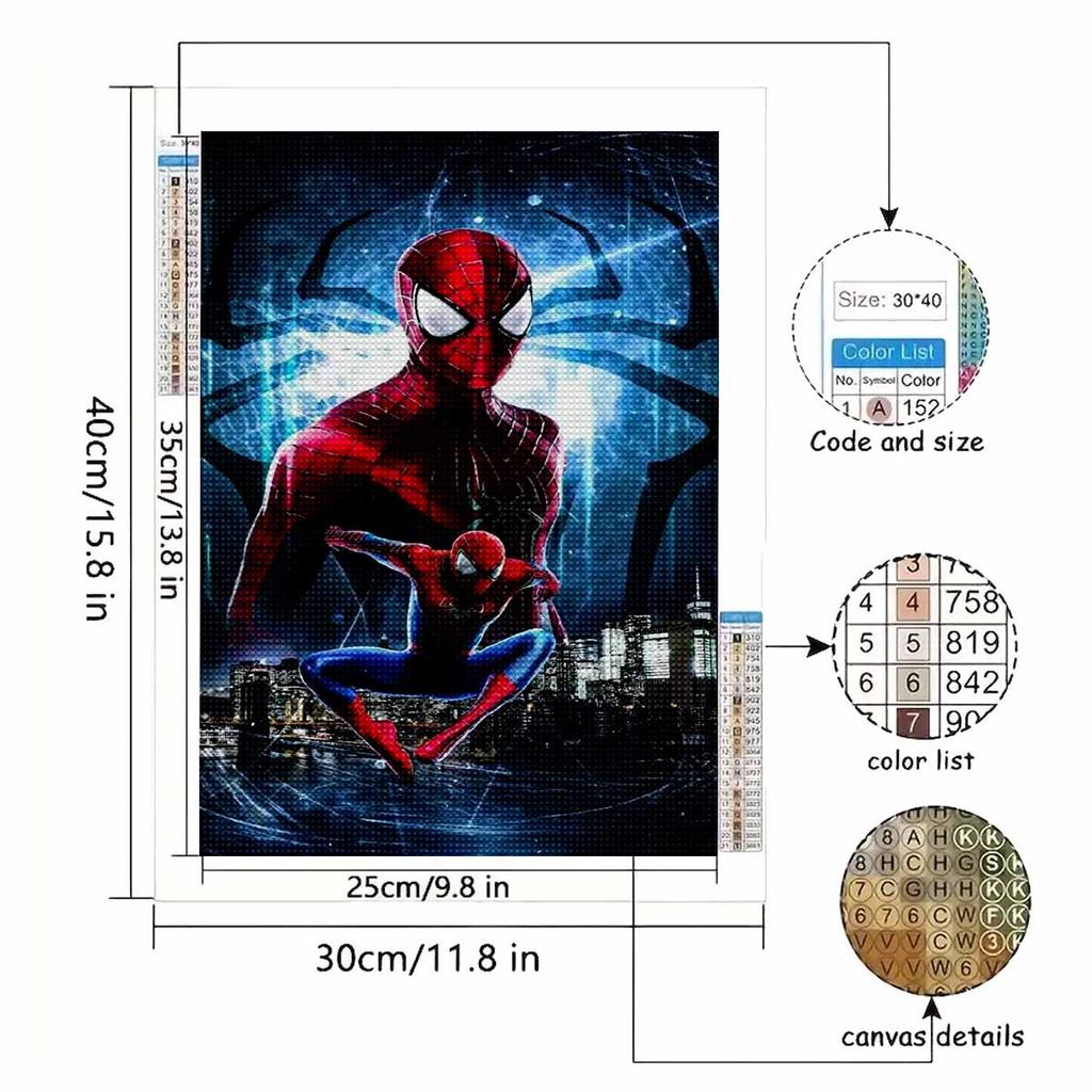 Full Round Diamond Painting "Spider-man" Art Rhinestone Picture Mosaic DIY 5D Cross Stitch Embroidery Home Decoration
