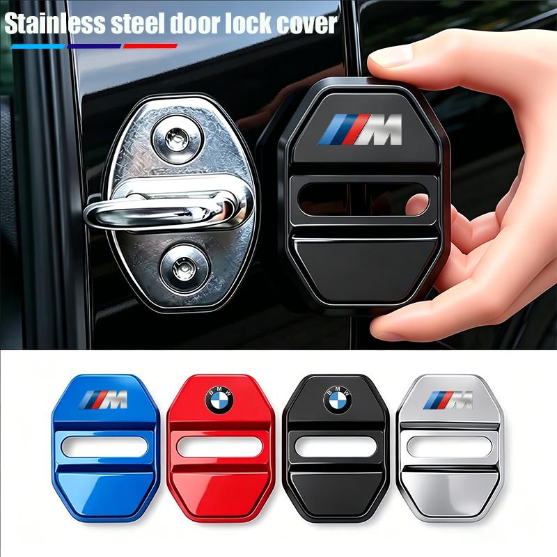 4Pcs Car Door Lock Cover Stainless Steel Protection Accessories For BMW M G30 G20 G05 G11 E46E48 3 5 Series G07 G06 G02 F39 /Key