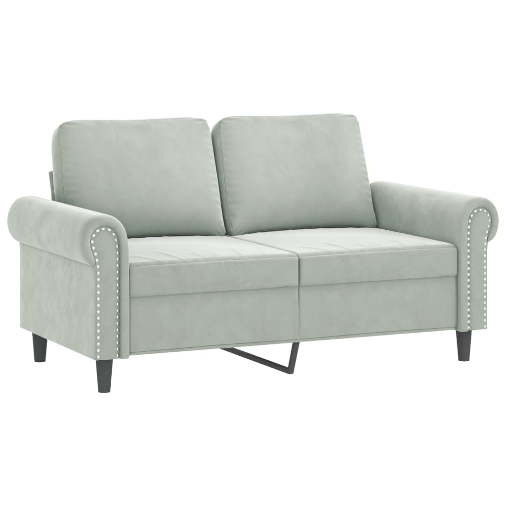 Vidaxl 4-Cz. Relaxation Set With Cushions, Light Grey, Velvet