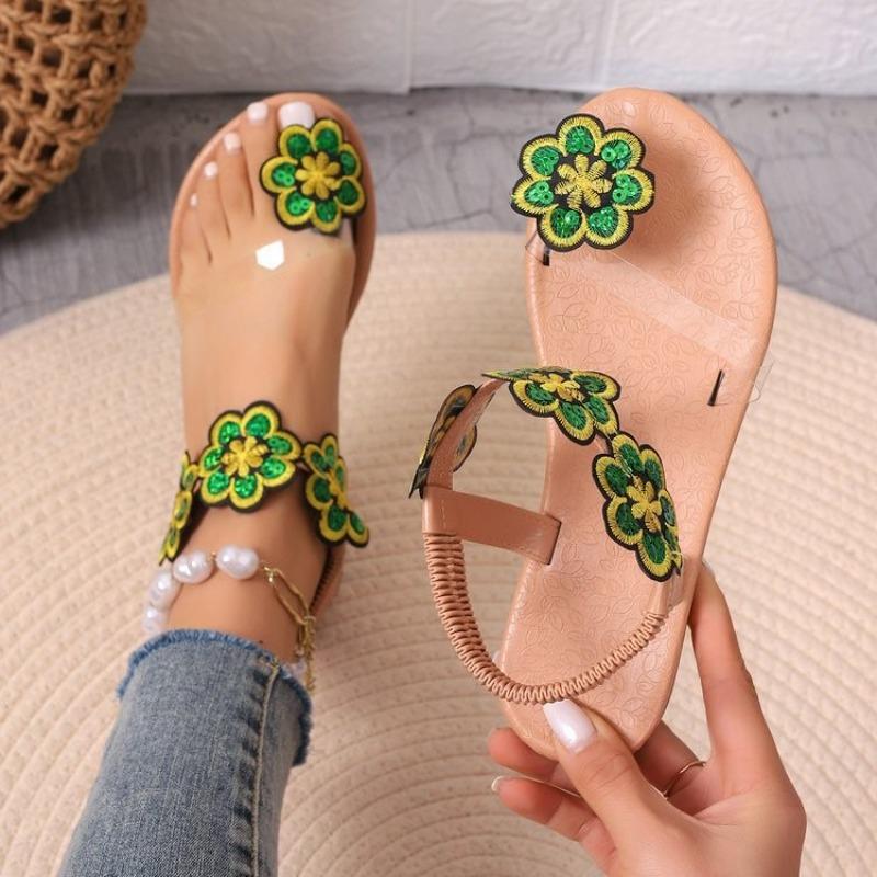 Summer New Sandals Famous Style Color Flat Women's Shoes Large Size Beach Sandals Sandals