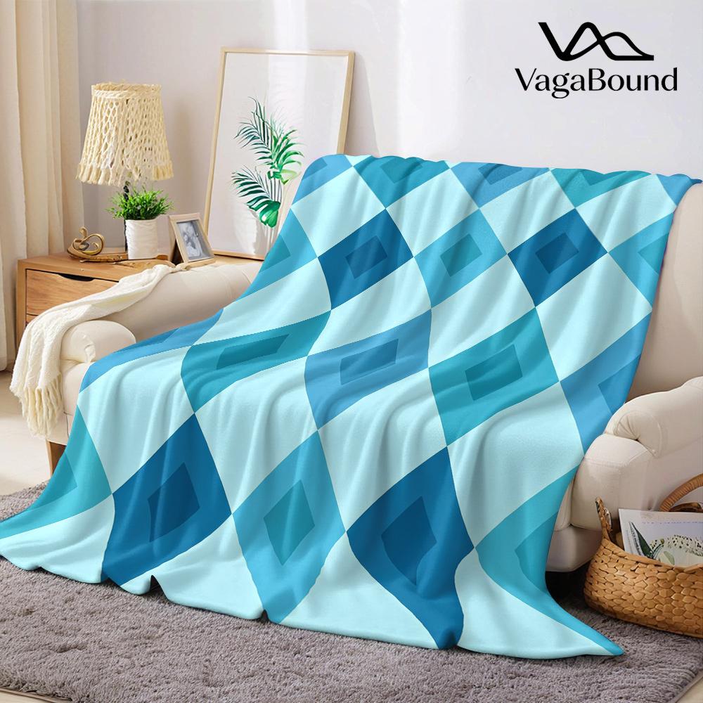 Aztec Diamond Geometry Flannel Blanket Warm Soft Halloween Christmas All-Season Couch Decorative Cozy Warm Gift
