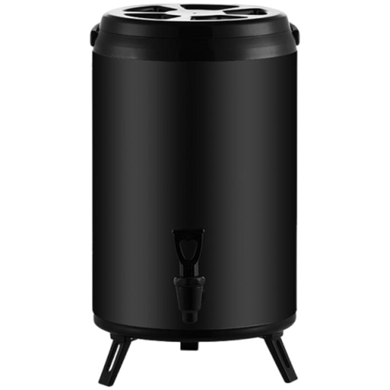 

Ведро для молочных чаев коммерческого класса Двухслойный изолированный диспенсер для напитков Контейнер для горячих и холодных напитков со сливным краном чёрный