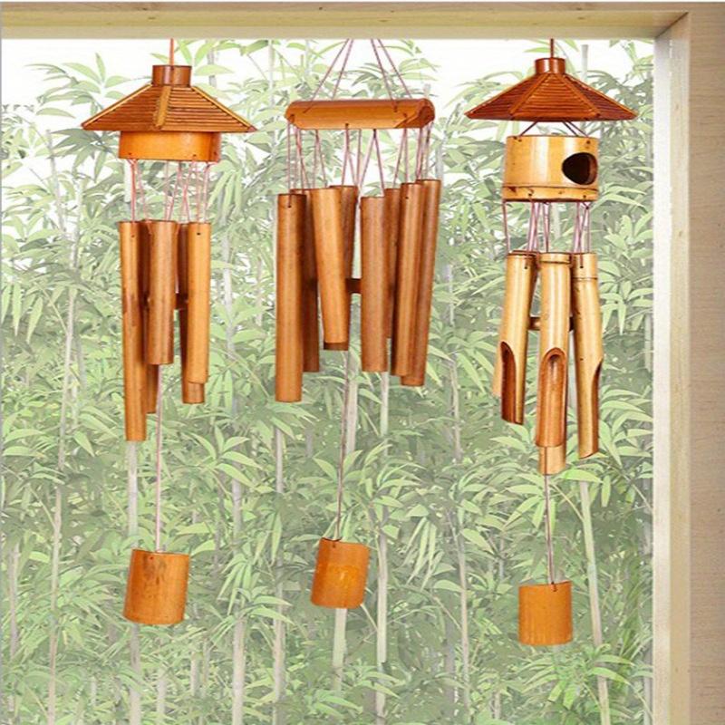 1Pcs Bamboo Decorative Craft Wind Chime Ornament, Halloween Gift Christmas Gift