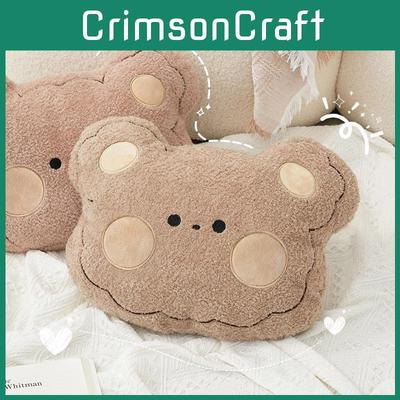 Plush Bear Emoticon Pillow With Soft Foam For Lounge And Office Comfort