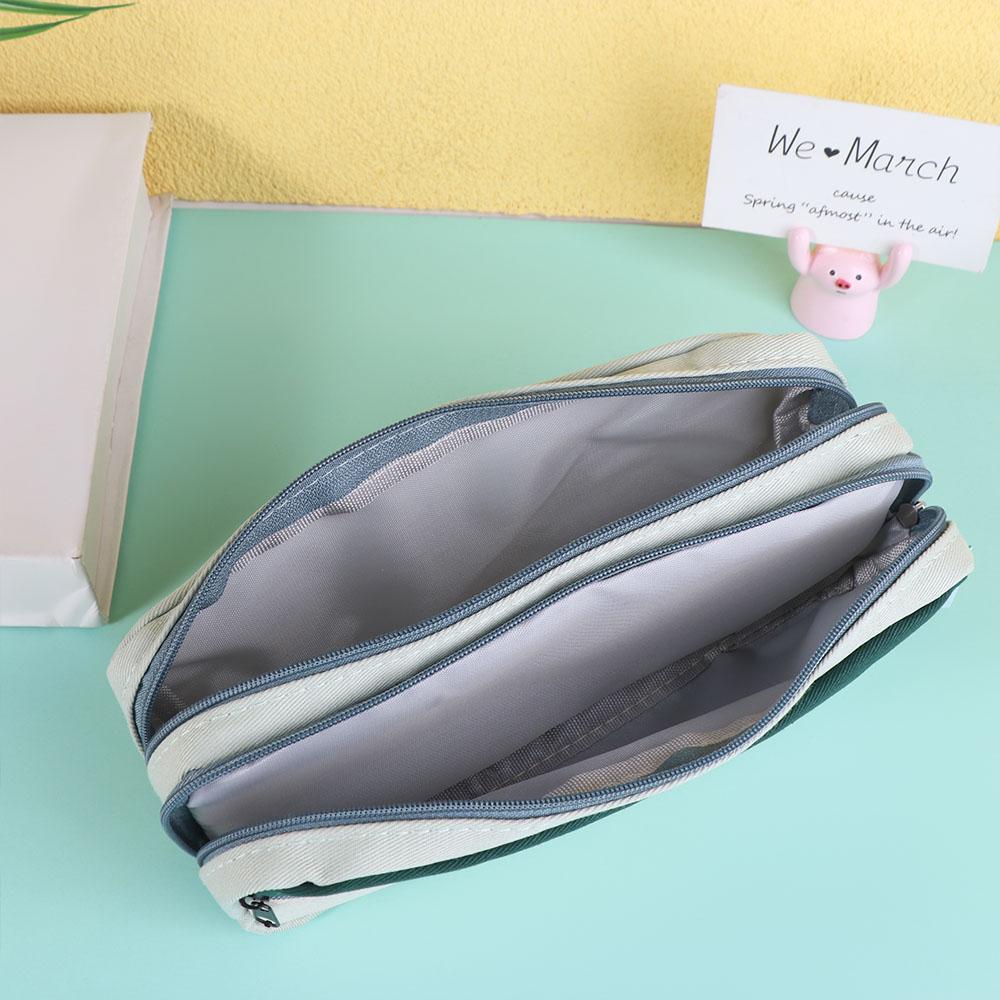 Dirt Resistant Storage Pencil Bag Canvas Cartoon Pencil Cases Student Learning