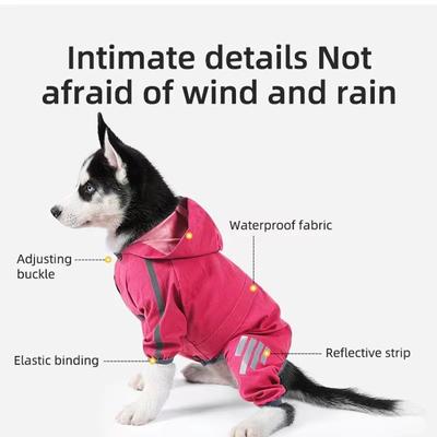 Hund Regenmantel Haustier Wasserdichter Regenmantel Nachtreflexion Winddichte Jacke Haustiere Oberbekleidung Vierbeinig Hardshelljacke Einfarbige Kleidung