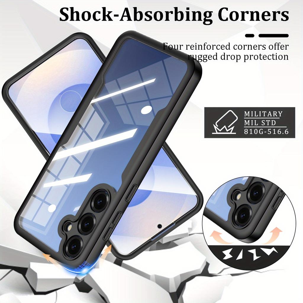 360 Full Body Transparent Phone Case For Samsung Galaxy S25 S24 S23 S22 S21 Ultra Screen Protector Cover For SAM A15 A14 A54 A53
