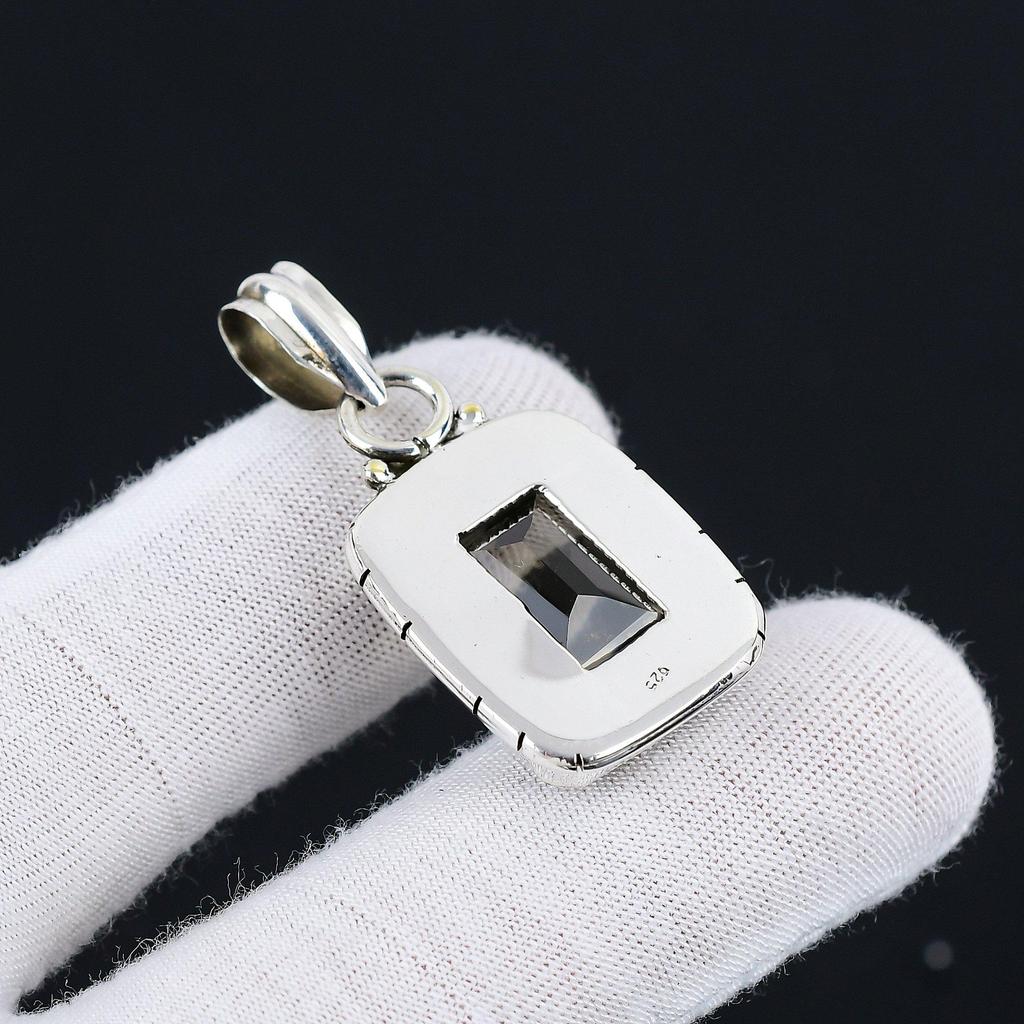 Smoky Topaz Handcrafted 925 Sterling SIlver Pendant Small Pendant Smoky Topaz Gemstone Silver Pendant For Gifts