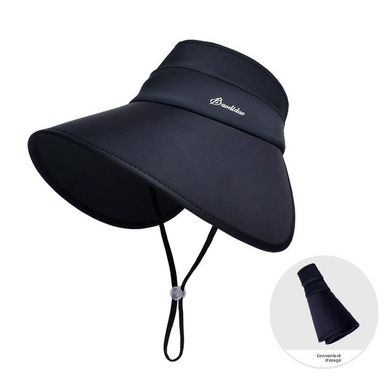 Ice Silk Summer Sun Protection Hat With Wide Brim And Letter Prints For Women