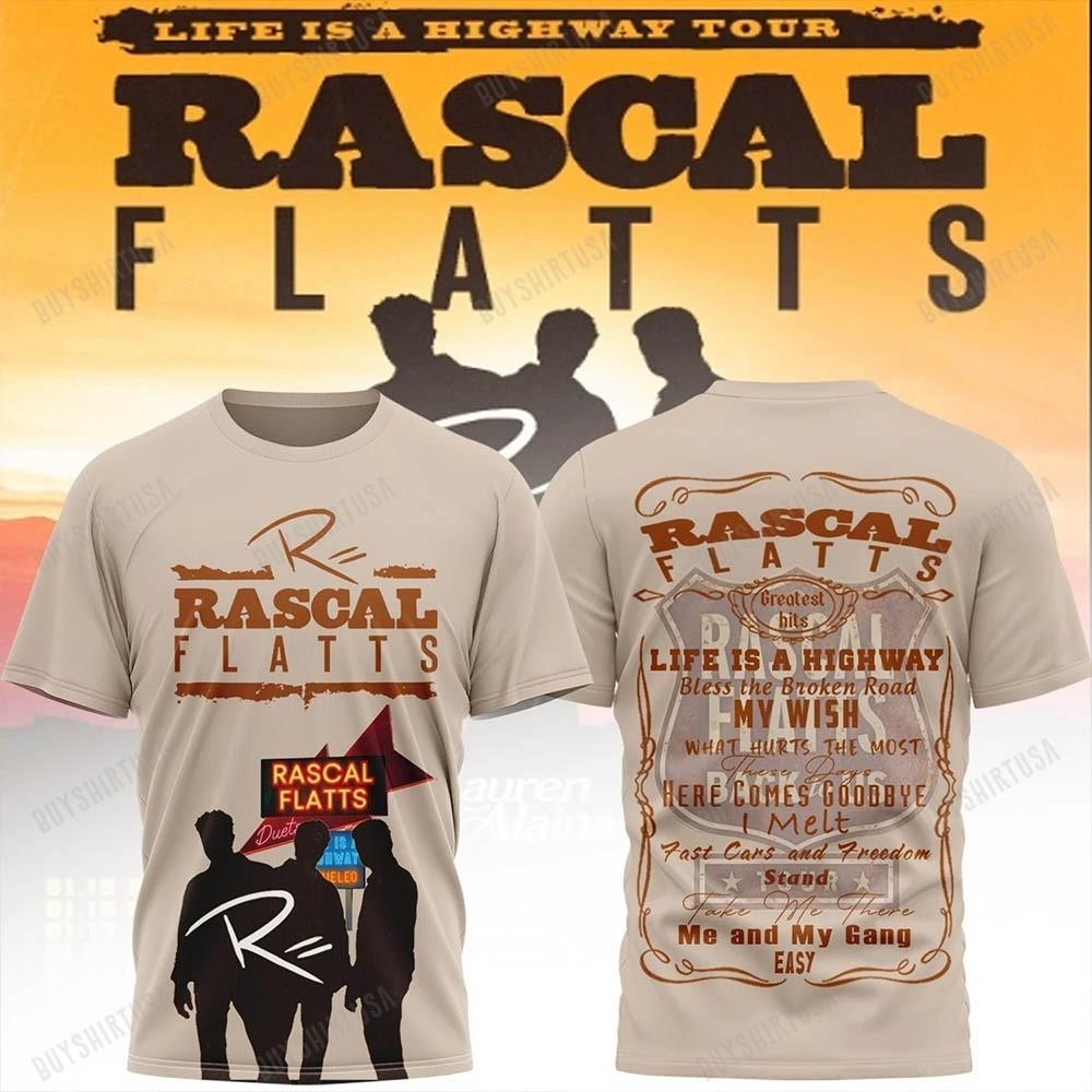 Rascal Flatts Life Is A Highway Tour 3D Shirt Gift For Fans S-5XL PP2702 L