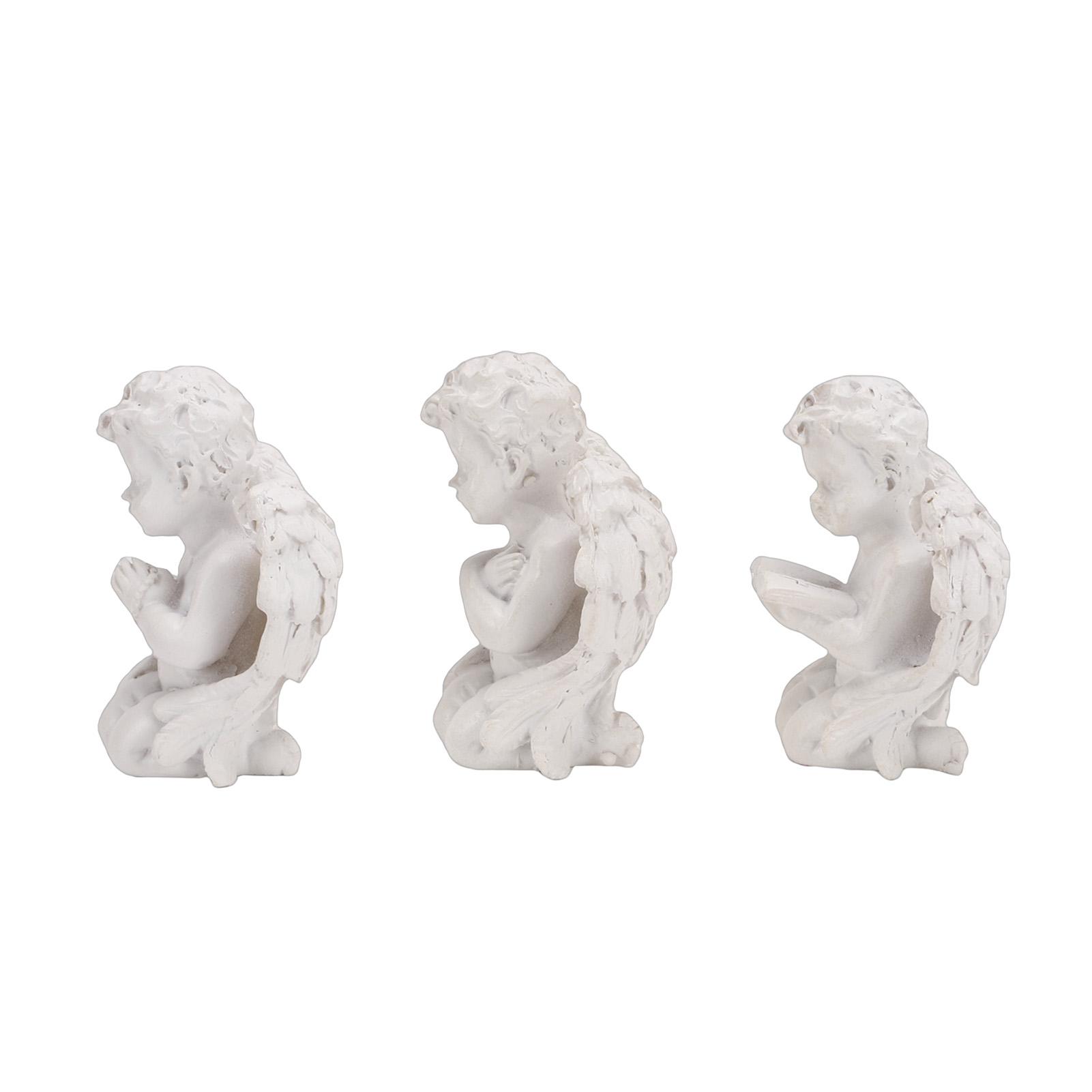 3 Pcs Cherub Statue Cute Home Decor Resin Cherub Figurine for Countertop Bookshelf Bedside Table